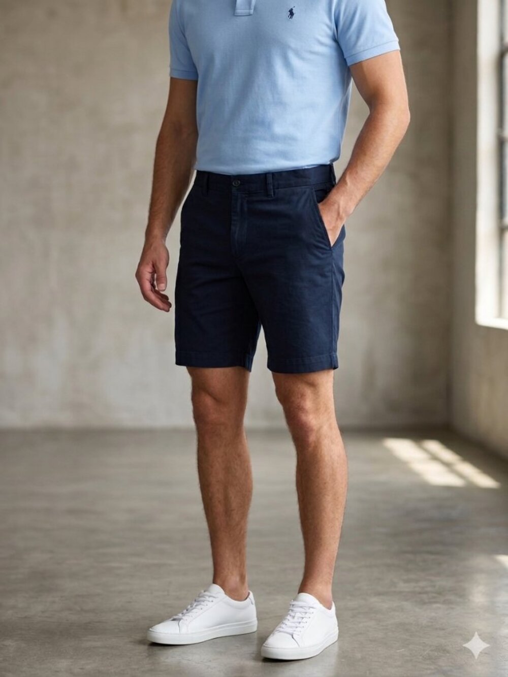 Polo Ralph Lauren Stretch Slim Fit Chino Shorts Men's Size 38 Navy Blue